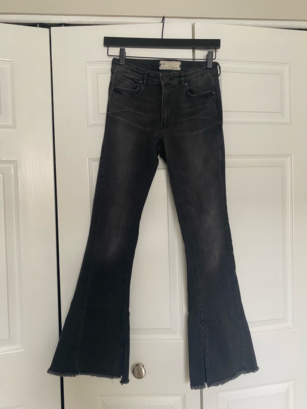 NWOT Free People Black Washed Low Rise Flare Jeans